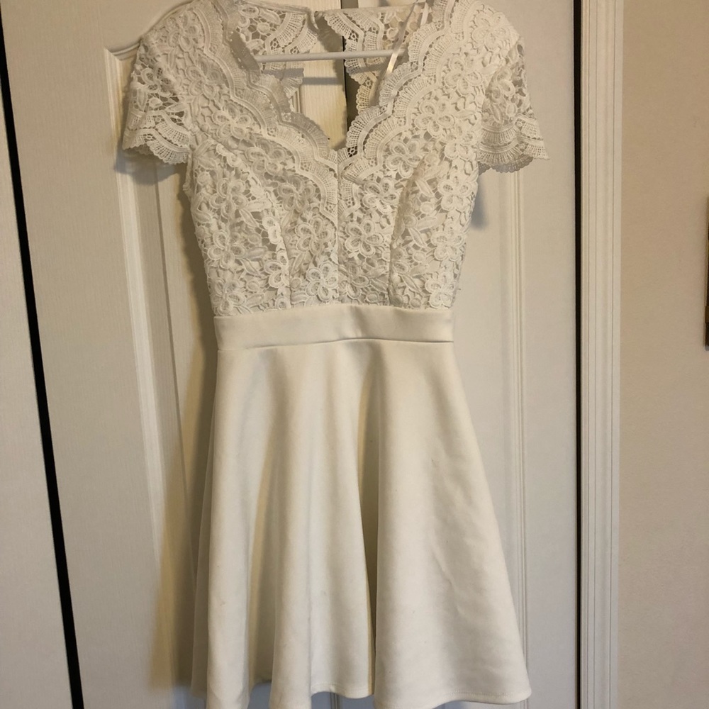 White Formal Crocheted Dress